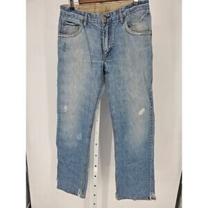 Vintage Y2K Iron Jeans Men Sz 32x30 Light Wash Distressed Blue Jeans Flap Pocket